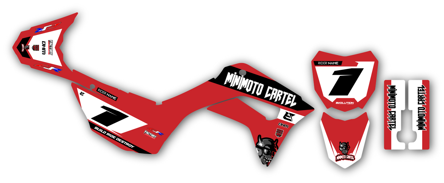 MINIMOTO CARTEL GRAPHICS KIT HONDA CRF110 19+ 'CHAMP' SERIES