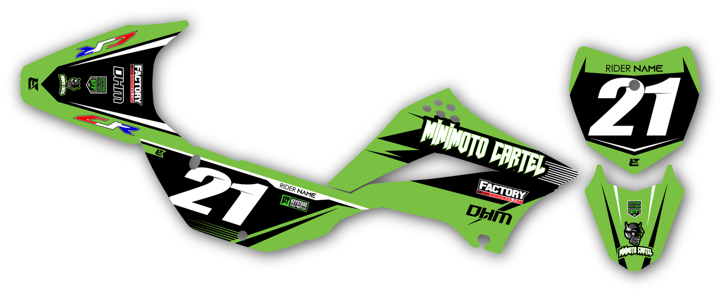 MINIMOTO CARTEL GRAPHICS KIT KLX110 2010+ 'DESTROY' SERIES